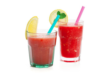 Glass with watermelon smoothie