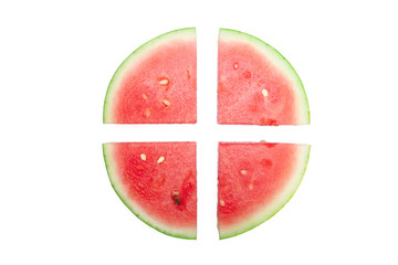 Slice of watermelon on white background