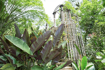 concrete structure in the jungle at Las Pozas Xilitla Mexico 