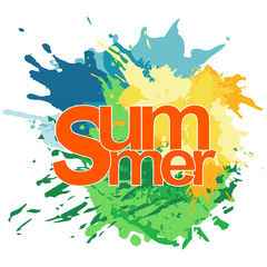 Summer vibes calligraphy vacation sunburst quote phrase greeting vector illustration lettering sunshine sun