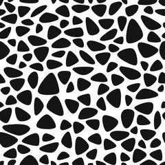 Abstract animal print, seamless pattern, vector monochrome background