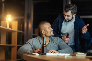 Competent programmer listening to his colleague