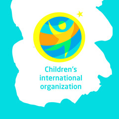 Sketch vector illustration. Template logo for children internati