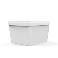 Ice Cream Container Mock-Up Template On Isolated White Background, Ready For Your Design, 3D Illustration