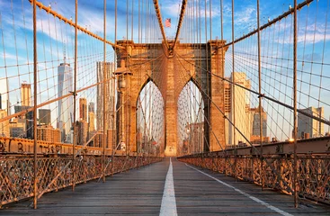 Fotobehang New York Brooklyn Bridge, New York City, niemand