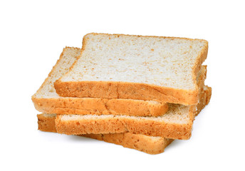whole wheat bread slice isolated on white background