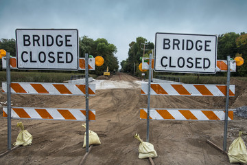 Under construction bridge and road