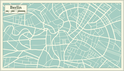 Berlin Germany Map in Retro Style. © BooblGum
