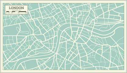 London Map in Retro Style.