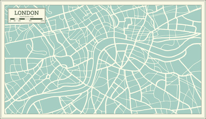 Obraz premium Mapa Londynu w stylu retro.