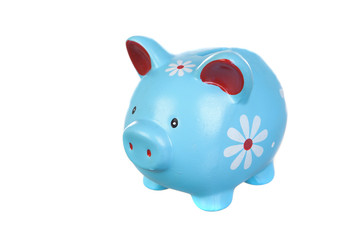 Blue moneybox for savings