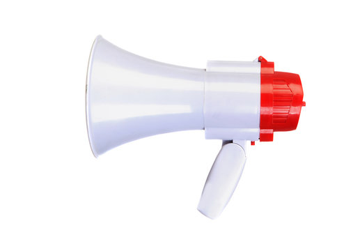 White and red megaphone