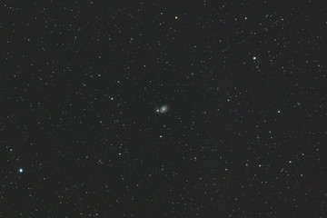 Galaxy photographed through a small telescope. 