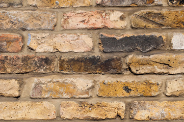 Yellow gray brickwork (background, texture)