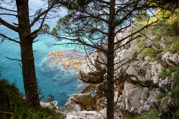 Fototapeta na wymiar Sea views of the resorts of Petrovac Montenegro