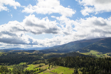 mountains forest village beautiful landscape