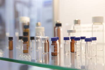 Glassware in laboratory