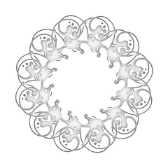 Decorative design element. Patterns with geometric ornament. Circular ornamental symbol. Islam, Arabic and Indian, ottoman motifs. 3D rendering