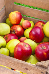 Naklejka na ściany i meble Fresh apples in wooden box