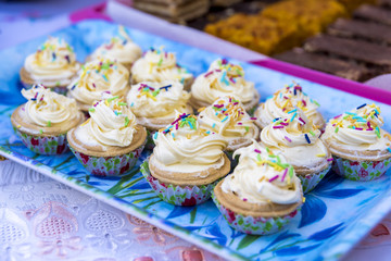 various small homemade cakes