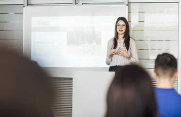 Woman Educator Making Presentation