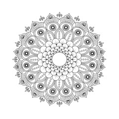 Mandala flower zentangle stylized.vector illustration.Hand drawn.coloring book page.
