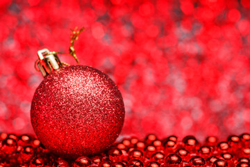 Christmas composition on a brilliant blurry background