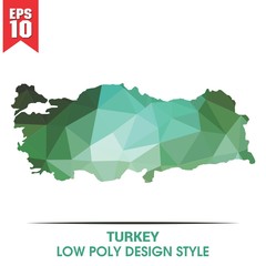 turkey map on low poly color palette