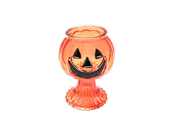 Glass of water of Halloween as the image isolated and white background.  ( clipping path )