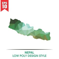 nepal map on low poly color palette