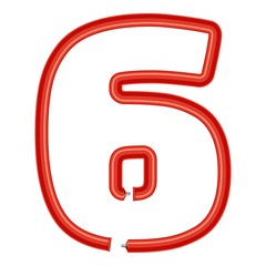 Number six plastic tube icon, cartoon style