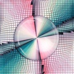 Fototapeta premium 3D rendering puff pixels combo artwork