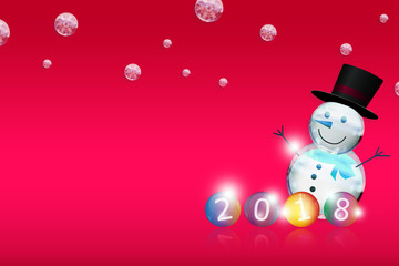 Christmas Holiday and Happy New Year 2018 Greeting Card Background. 
