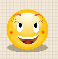 leaf, notebook, drawing smiley, character, vector, isolated