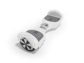 Gyroboard white from the back perspective 3d render on a white background