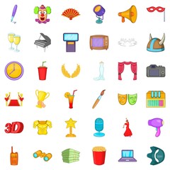 Spotlight icons set, cartoon style