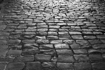 Ancient cobblestone pavement