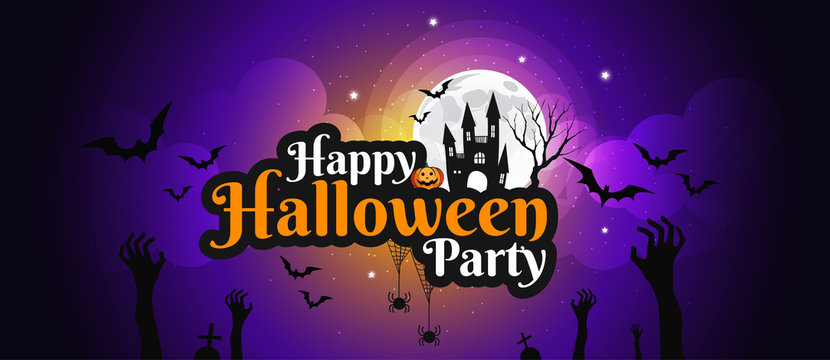 Halloween character and lettering element design for banner, Trick or Treat Concept, vector illustration