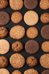 Various cookies on black