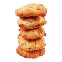 stack of cookies isolated on white