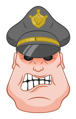 Cartoon bad cop head
