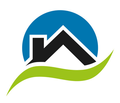 Logo maison bleu et vert
