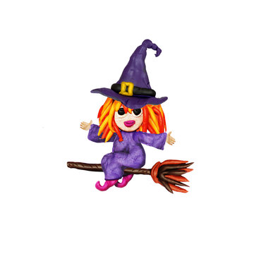 Halloween Plasticine little witch
