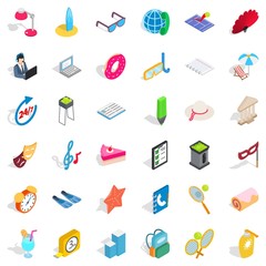 Mask icons set, isometric style