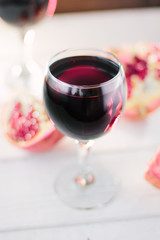 Delicious organic juice made from fresh pomegranate.