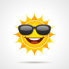 Obraz premium Słońce z okularami przeciwsłonecznymi