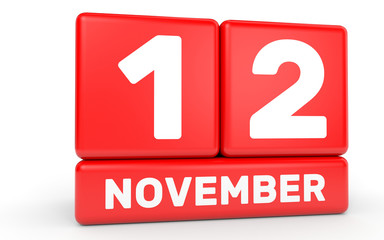 November 12. Calendar on white background.