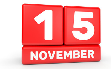 November 15. Calendar on white background.