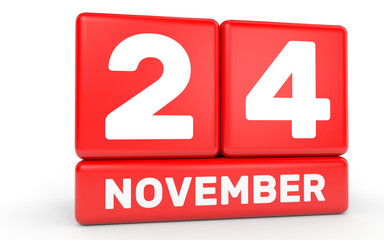 November 24. Calendar on white background.