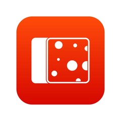Cheese icon digital red